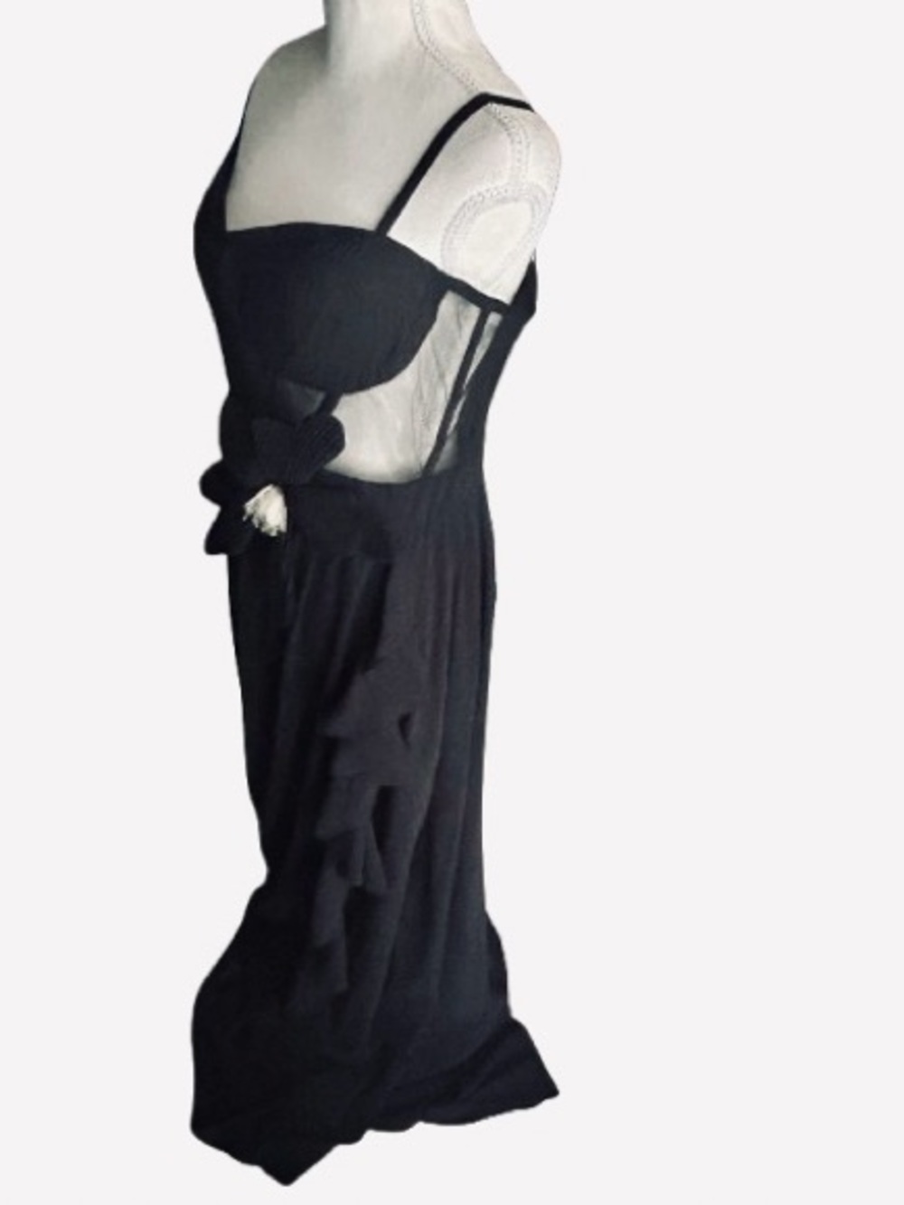 Incredible!!! Sheer Corset PatBo Gown Dress Formal Corset Illusion Floral Large - Picture 7 of 16